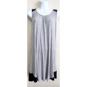 Ellen Tracy Black White Circle Print Sleeveless Mini Dress Small Lightweight